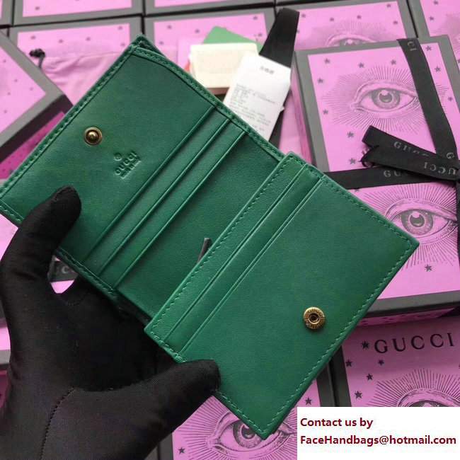 Gucci Velvet GG Marmont Card Case 466492 Green 2017