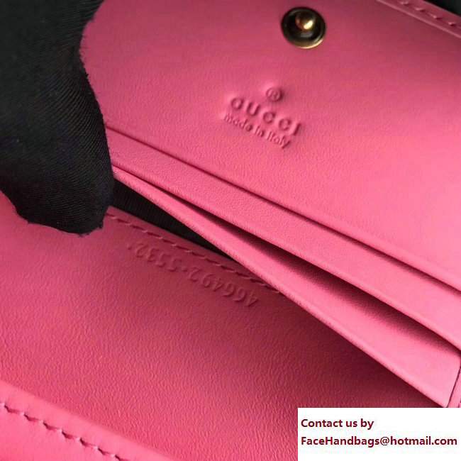 Gucci Velvet GG Marmont Card Case 466492 Pink 2017 - Click Image to Close