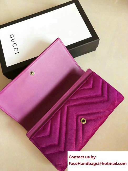 Gucci Velvet GG Marmont Matelasse Chevron Continental Wallet 443436 Purple 2017 - Click Image to Close