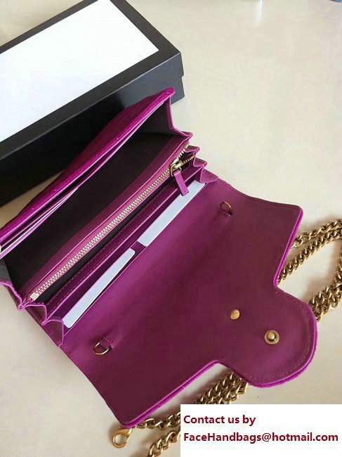 Gucci Velvet GG Marmont Matelasse Chevron Mini Bag 474575 Purple 2017
