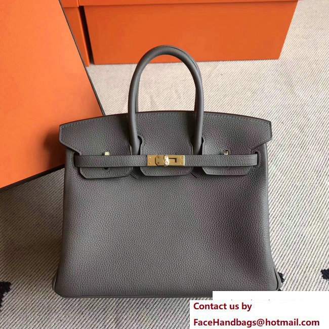 Hermes Birkin 25 Bag in Original Togo Leather Bag Vert Gris