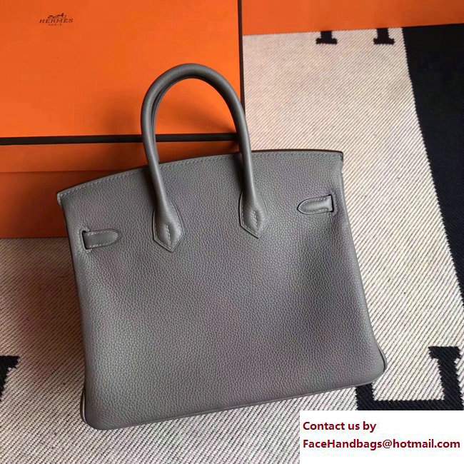 Hermes Birkin 25 Bag in Original Togo Leather Bag Vert Gris