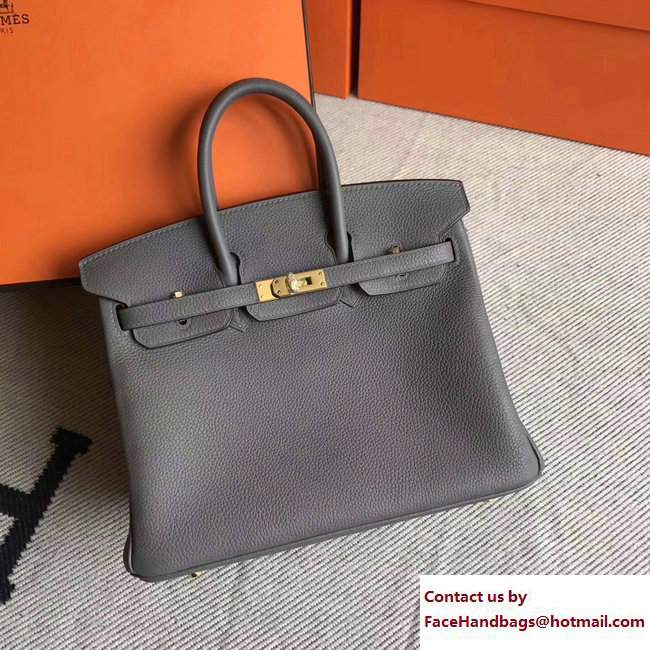 Hermes Birkin 25 Bag in Original Togo Leather Bag Vert Gris - Click Image to Close