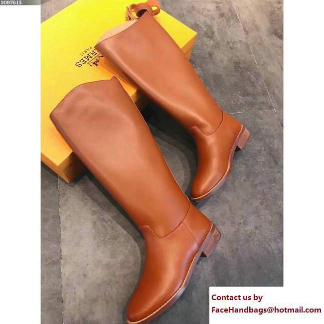 Hermes Box Calfskin Kelly Strap Jumping Boots Caramel - Click Image to Close