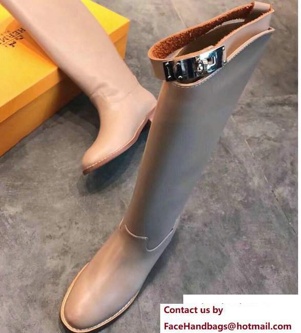 Hermes Box Calfskin Kelly Strap Jumping Boots Nude - Click Image to Close