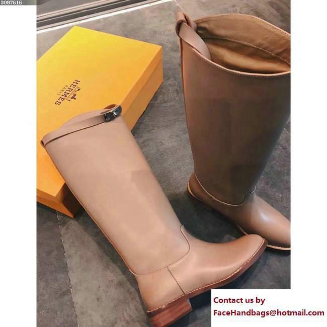 Hermes Box Calfskin Kelly Strap Jumping Boots Nude - Click Image to Close