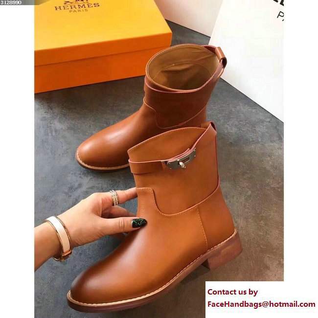 Hermes Calfskin Kelly Strap Neo Low Boots Caramel - Click Image to Close