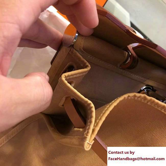 Hermes Canvas And Leather Herbag Zip 31 Bag Beige/Khaki - Click Image to Close