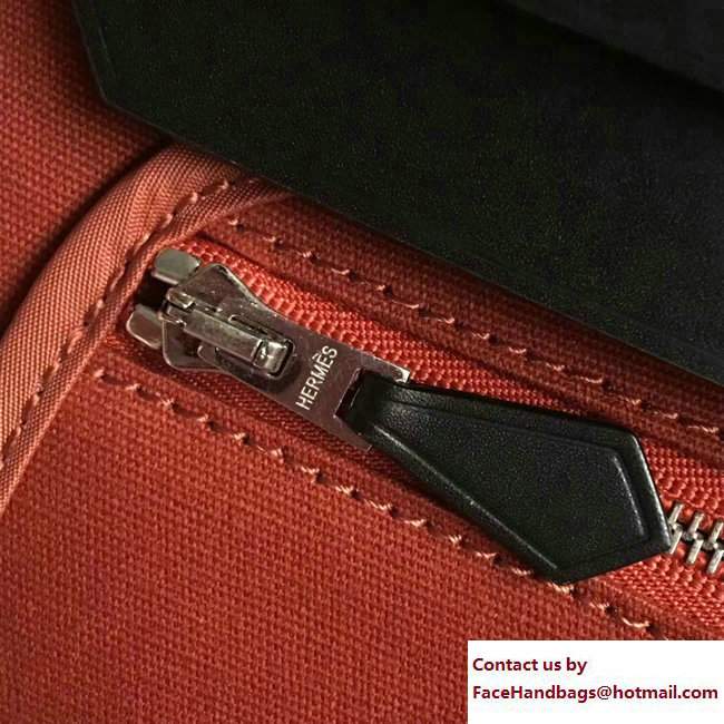 Hermes Canvas And Leather Herbag Zip 31 Bag Brick Red/Black - Click Image to Close