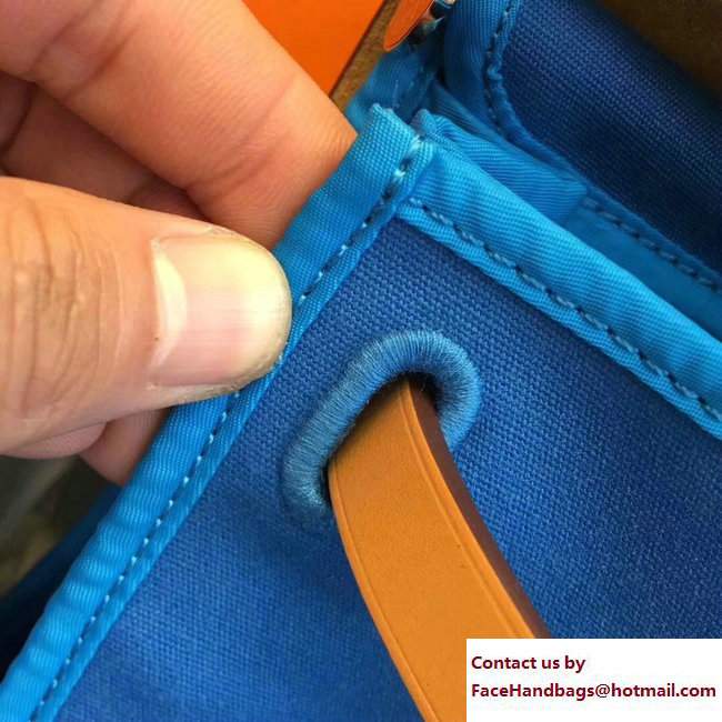 Hermes Canvas And Leather Herbag Zip 31 Bag Macaron Blue/Khaki - Click Image to Close