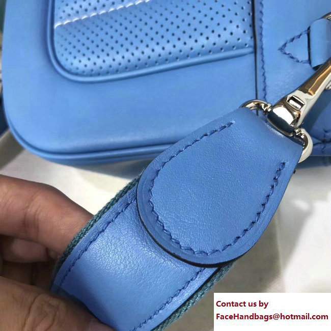 Hermes Perforated Mini Berline Bag Denim Blue in Original Swift Leather