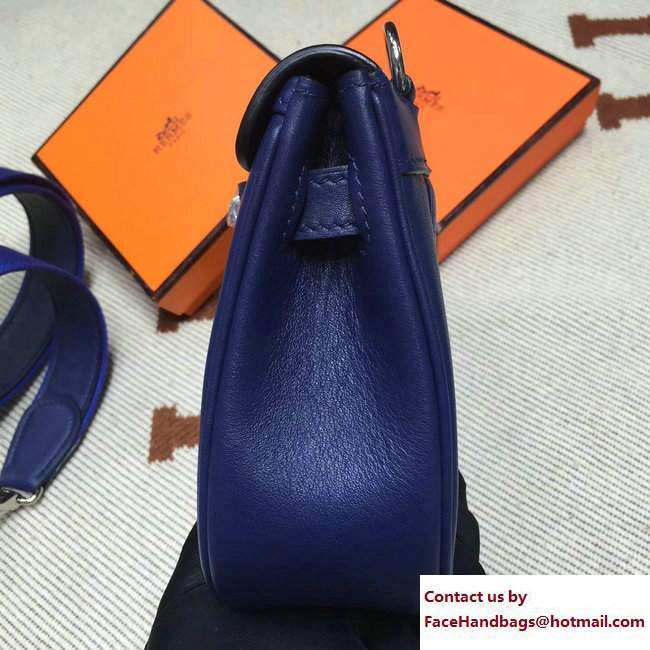 Hermes Perforated Mini Berline Bag in Original Swift Leather Dark Blue - Click Image to Close