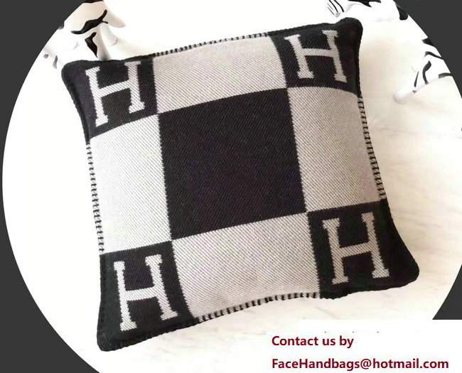 Hermes Signature H Avalon Pillow Black