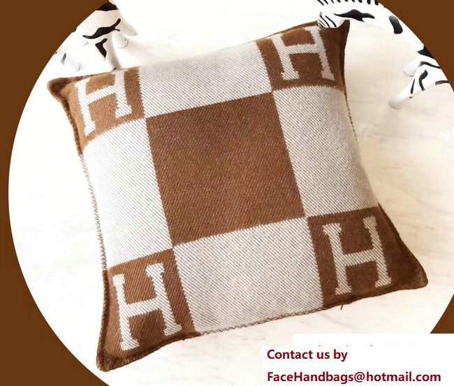 Hermes Signature H Avalon Pillow Camel - Click Image to Close
