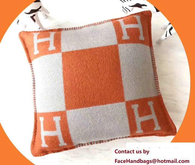 Hermes Signature H Avalon Pillow Orange