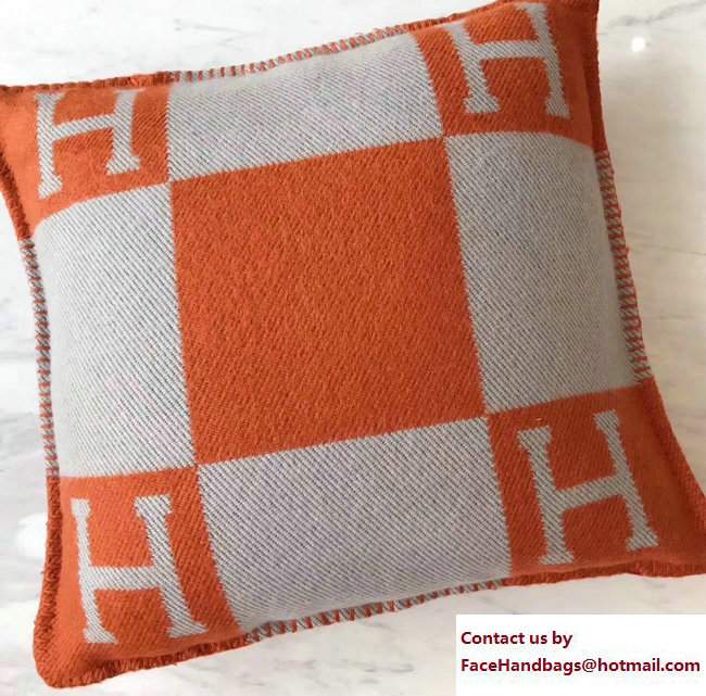 Hermes Signature H Avalon Pillow Orange - Click Image to Close