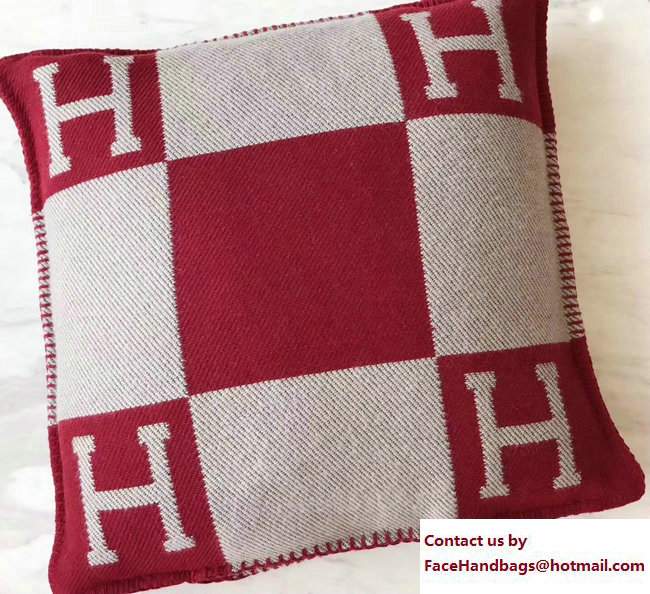 Hermes Signature H Avalon Pillow Red