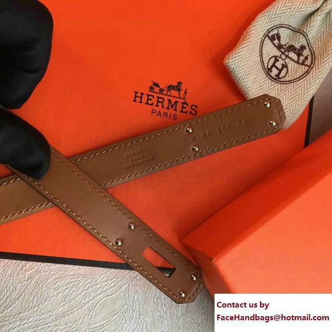 Hermes Width 20mm Epsom Calfskin Kelly Belt Etoupe/Silver