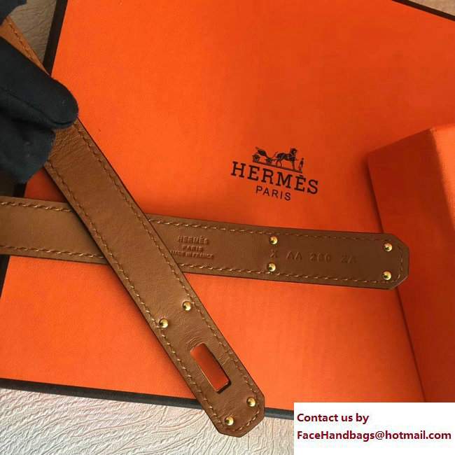 Hermes Width 20mm Epsom Calfskin Kelly Belt Khaki/Gold - Click Image to Close