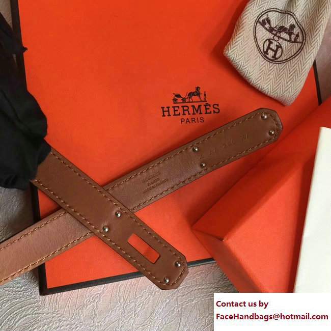 Hermes Width 20mm Epsom Calfskin Kelly Belt Orange/Silver