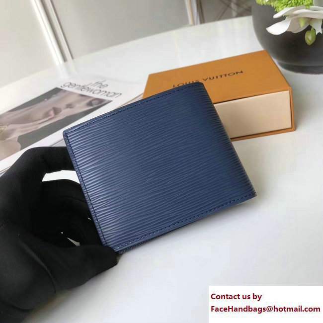Louis Vuitton Amerigo Wallet Epi Leather Blue 2017