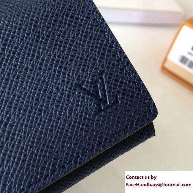 Louis Vuitton Enveloppe Carte de Visite M64022 Taiga Leather Ocean 2017
