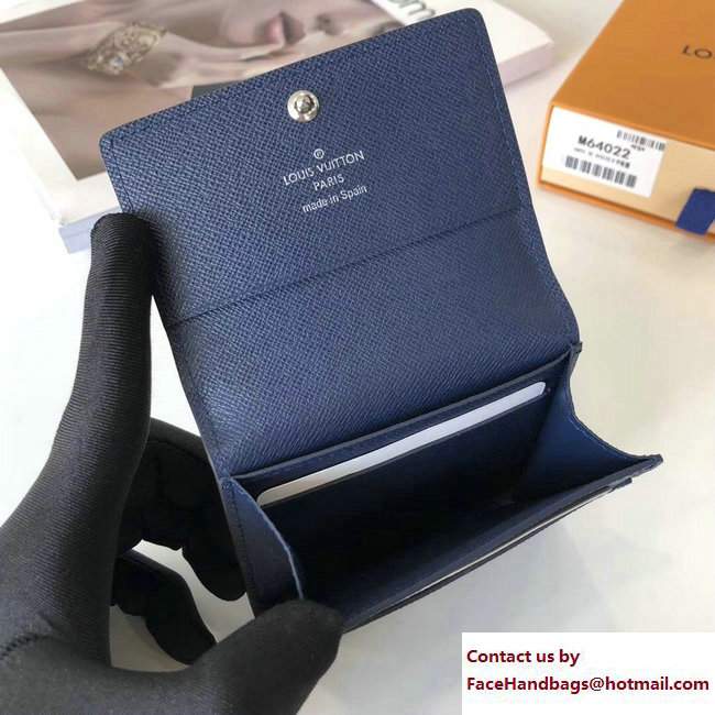 Louis Vuitton Enveloppe Carte de Visite M64022 Taiga Leather Ocean 2017