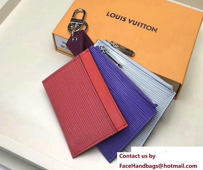 Louis Vuitton Epi Trio Wallet M62254 Baby Blue/Purple/Peach 2017