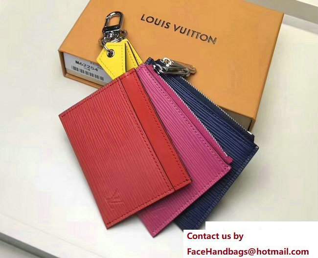 Louis Vuitton Epi Trio Wallet M62254 Navy Blue/Fuchsia/Red 2017