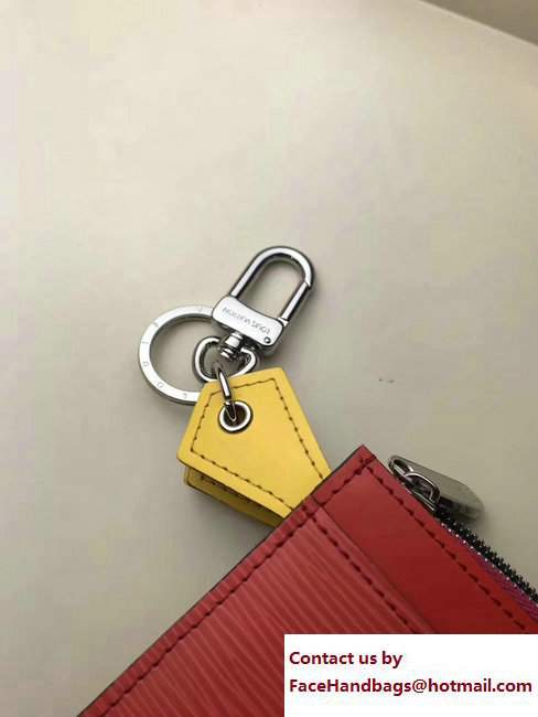 Louis Vuitton Epi Trio Wallet M62254 Navy Blue/Fuchsia/Red 2017