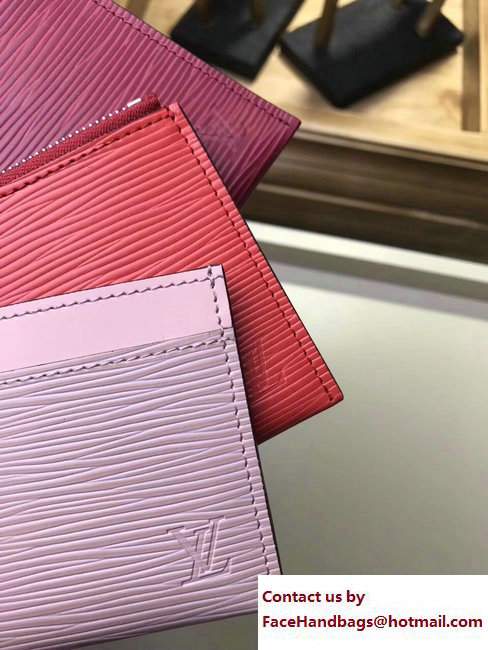Louis Vuitton Epi Trio Wallet M62254 Purple/Red/Light Pink 2017 - Click Image to Close