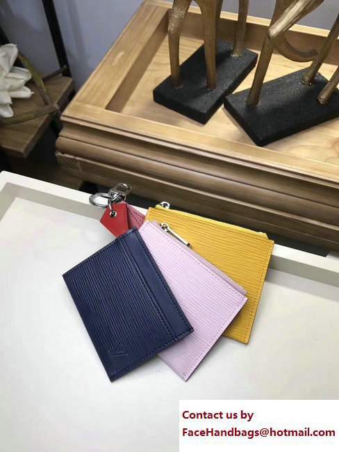 Louis Vuitton Epi Trio Wallet M62254 Yellow/Light Pink/Navy Blue 2017
