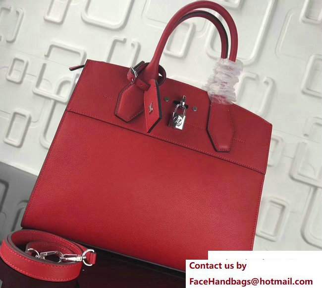 Louis Vuitton Grained City Steamer MM Bag M51026 Red