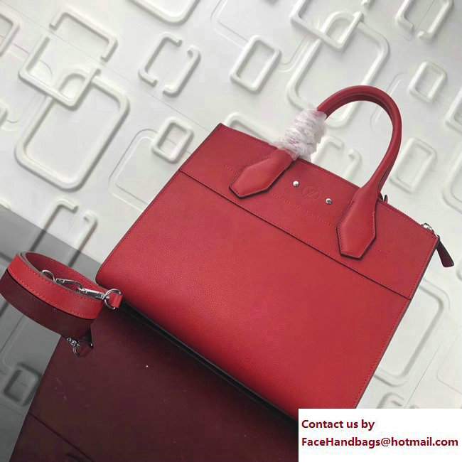 Louis Vuitton Grained City Steamer MM Bag M51026 Red