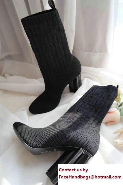 Louis Vuitton Heel 9.5cm Silhouette Ankle Boots 1A3MJ2 Black Fall Winter 2017