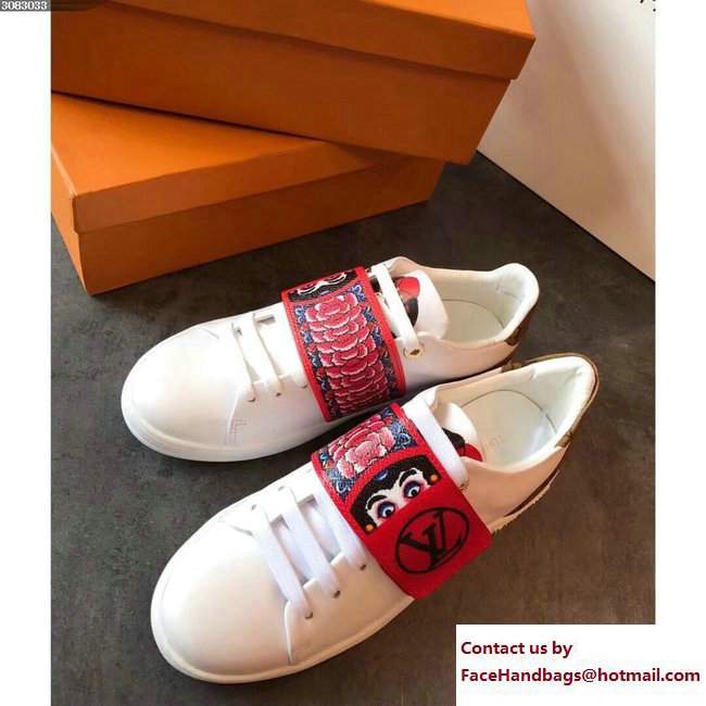 Louis Vuitton Kyoto Kabuki Sneakers 1A3Z34 White/Red Cruise 2018