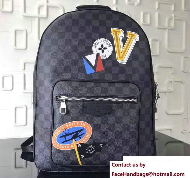 Louis Vuitton LV League Damier Graphite Canvas Josh Backpack Bag N64424 2017