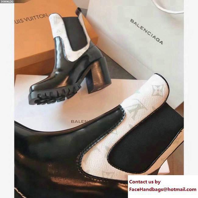 Louis Vuitton Limitless Ankle Boots 1A3GP1 Monogram Canvas White 2017 - Click Image to Close