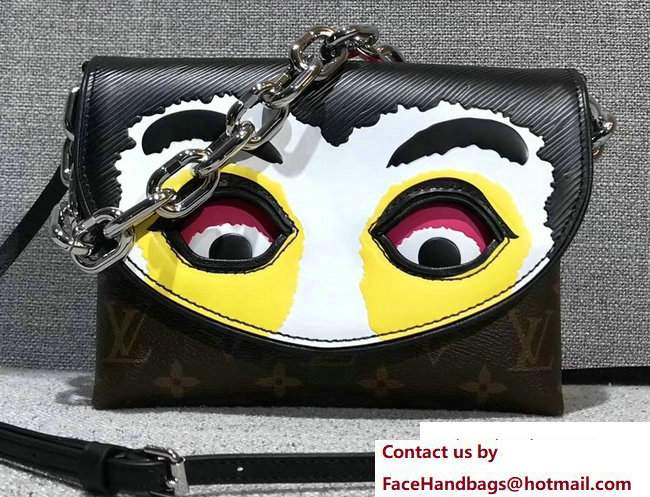 Louis Vuitton Monogram Canvas/Yellow Epi Kabuki Masks Pochette Bag M43532 Cruise 2018 - Click Image to Close