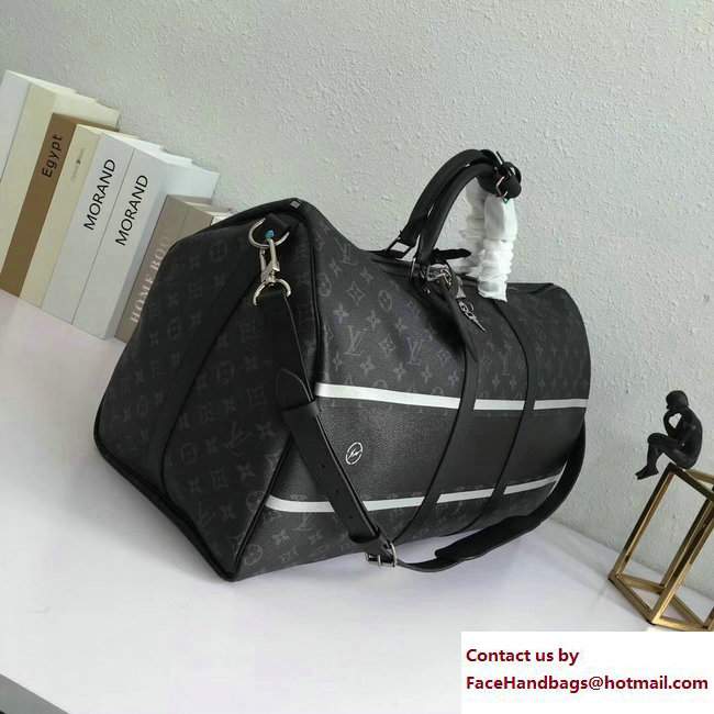 Louis Vuitton Monogram Eclipse Flash Keepall 55 Bandouliere Bag M43414 2017