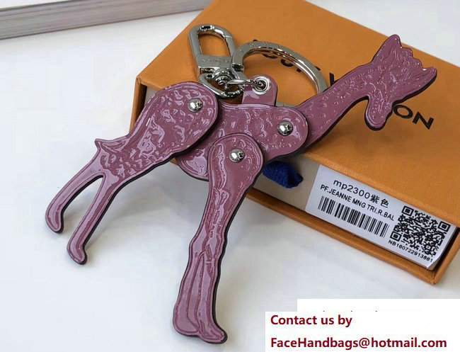 Louis Vuitton Savane Giraffe Bag Charm and Key Holder MP2300 Purple 2017
