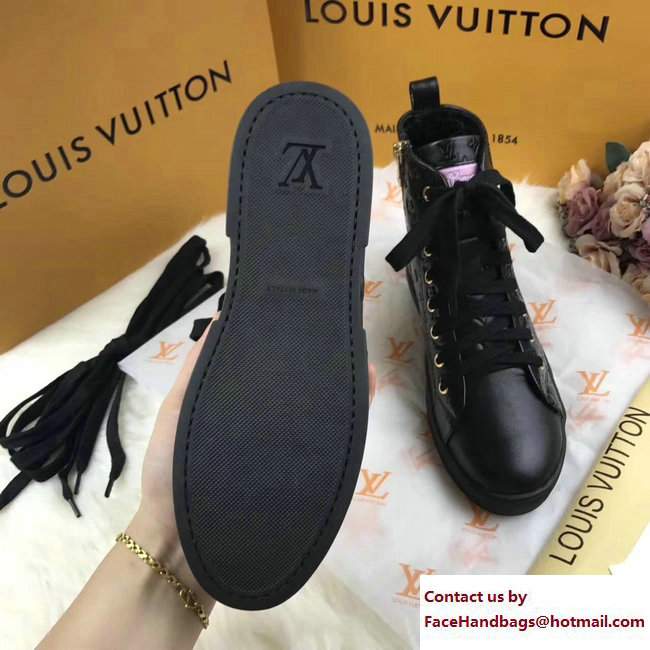 Louis Vuitton Stellar High-Top Sneakers Boots 1A2XPH Black 2017 - Click Image to Close