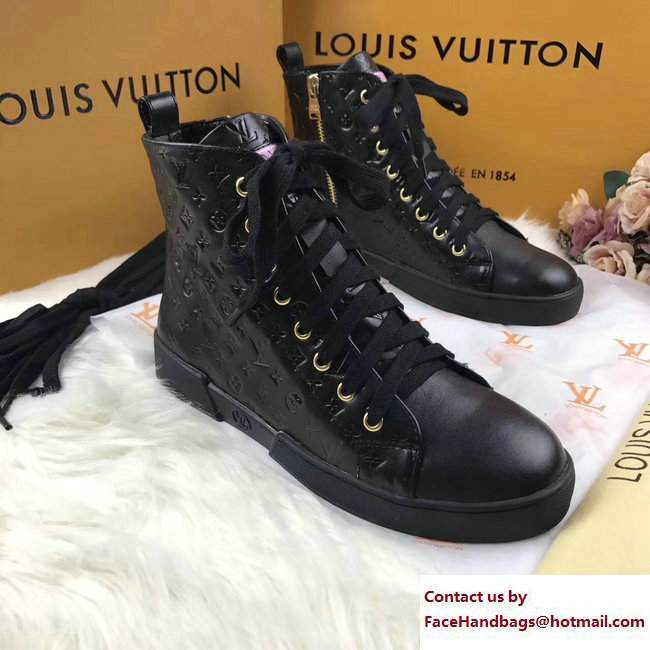 Louis Vuitton Stellar High-Top Sneakers Boots 1A2XPH Black 2017