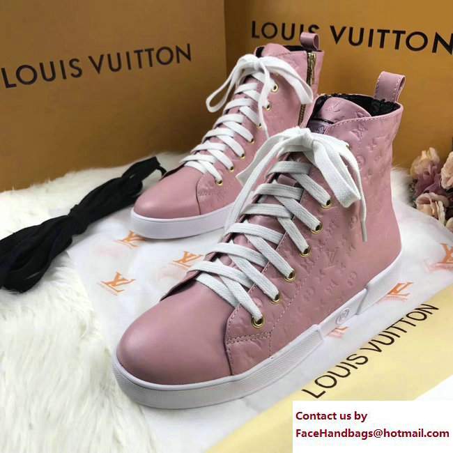Louis Vuitton Stellar High-Top Sneakers Boots 1A2XPH Pink 2017 - Click Image to Close