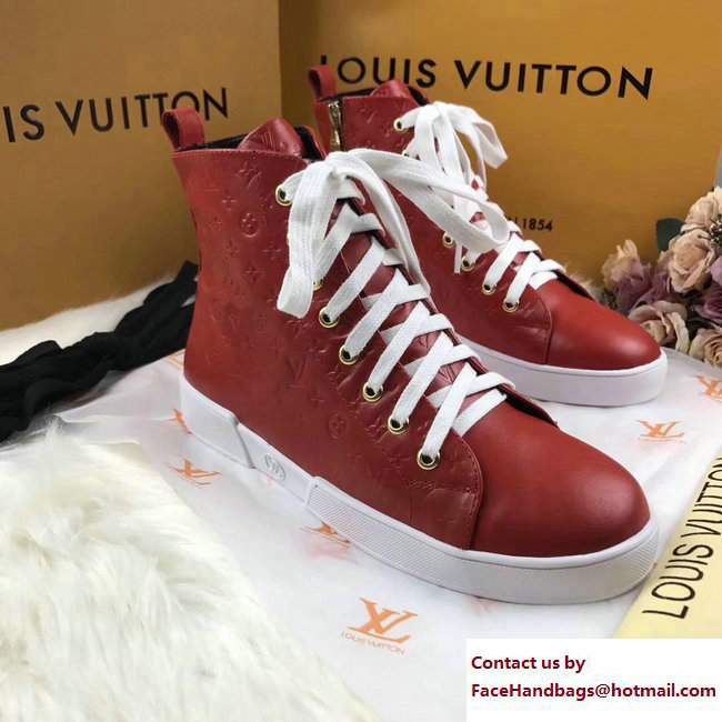 Louis Vuitton Stellar High-Top Sneakers Boots 1A2XPH Red 2017 - Click Image to Close