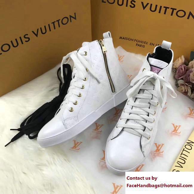 Louis Vuitton Stellar High-Top Sneakers Boots 1A2XPH White 2017
