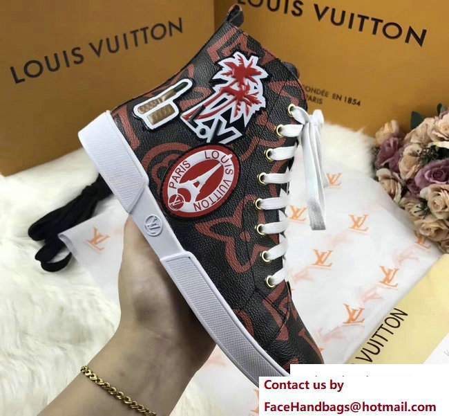 Louis Vuitton World Tour High-Top Sneakers 1A3G6W 02 2017 - Click Image to Close