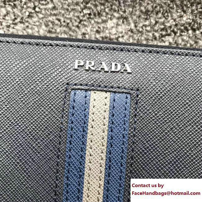 Prada Intarsia Saffiano Leather Document Holder 2ML188 Baltic Blue 2018