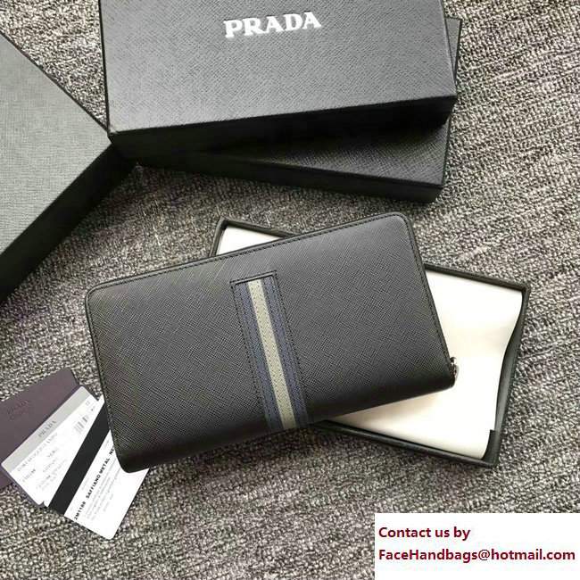 Prada Intarsia Saffiano Leather Document Holder 2ML188 Black 02 2018