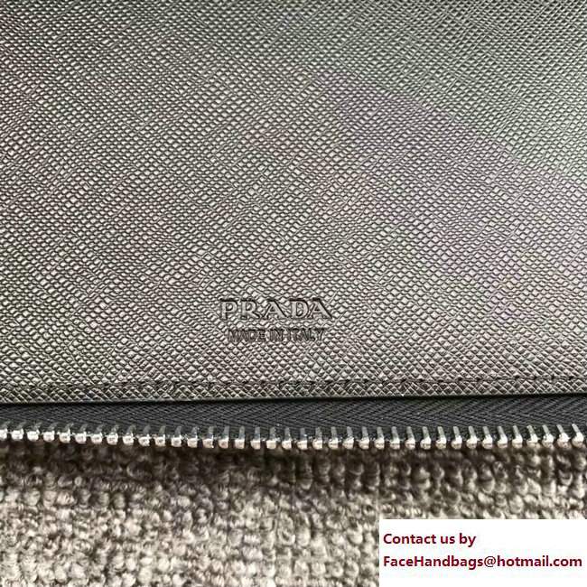Prada Intarsia Saffiano Leather Document Holder 2ML188 Black 02 2018 - Click Image to Close